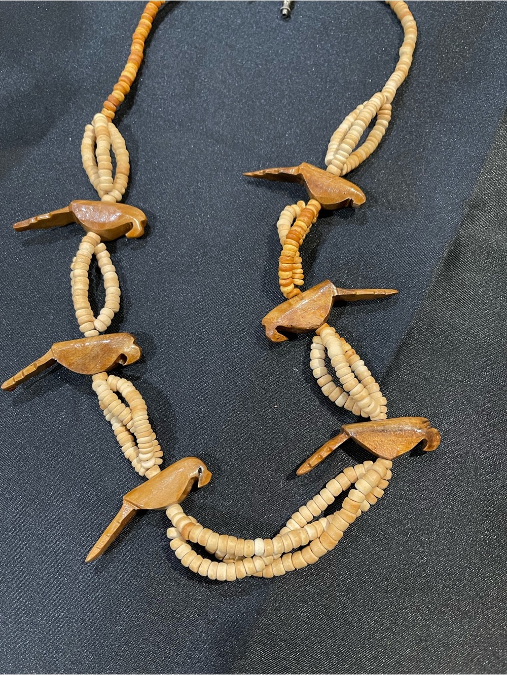 Handcrafted Beige & Brown Parrot Bead Necklace